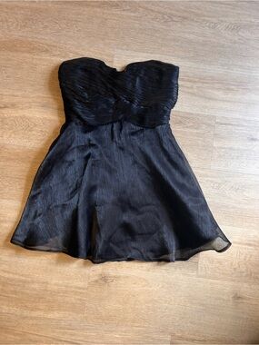 DO+BE Black Strapless Sweetheart Cocktail Dress
